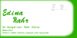 edina mahr business card
